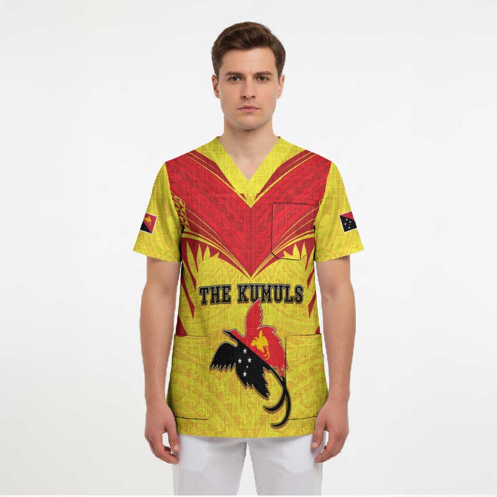 Papua New Guinea Rugby Custom Scrub Top Kumuls Heritage LT05 - Polynesian Pride