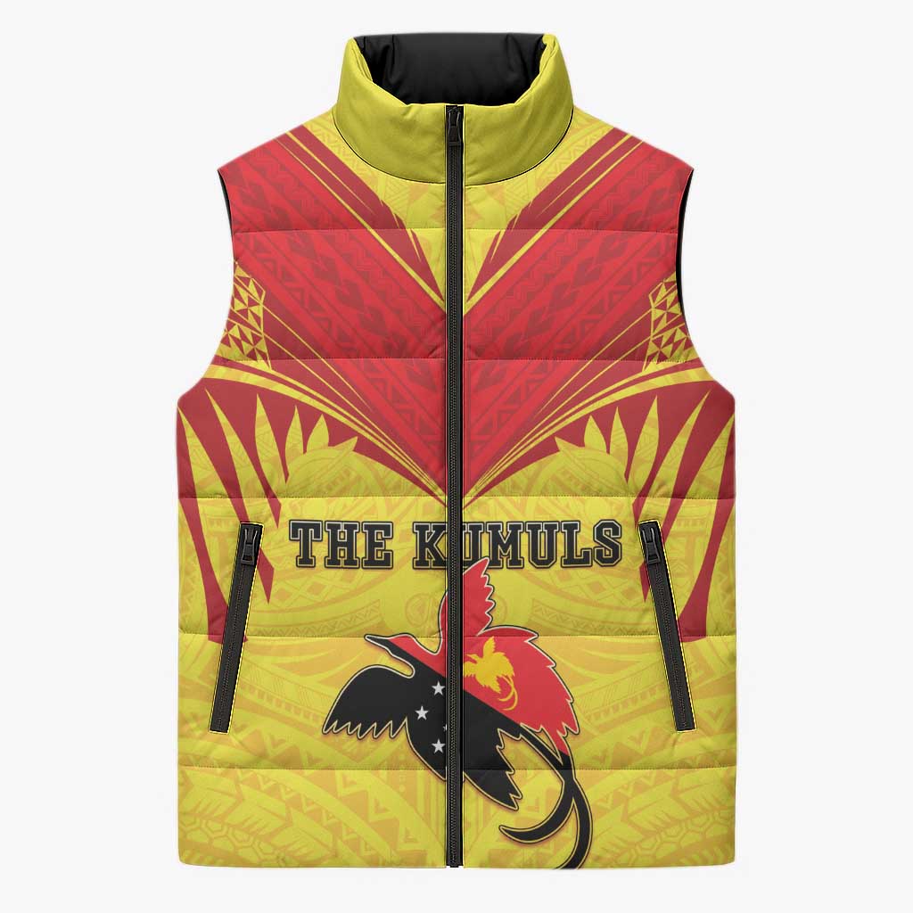 Papua New Guinea Rugby Custom Sleeveless Puffer Jacket Kumuls Heritage LT05 Unisex Yellow - Polynesian Pride