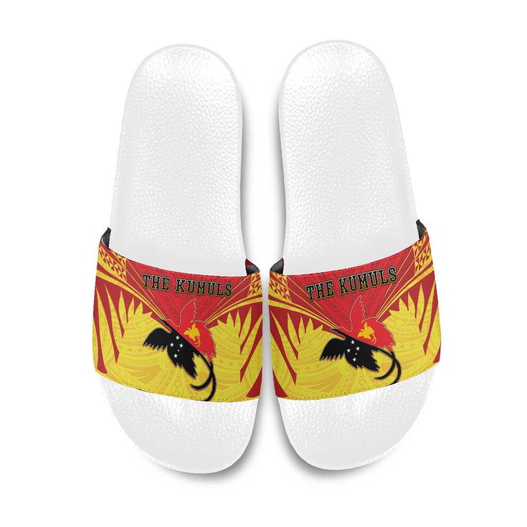 Papua New Guinea Rugby Slide Sandals Kumuls Heritage LT05 Yellow - Polynesian Pride