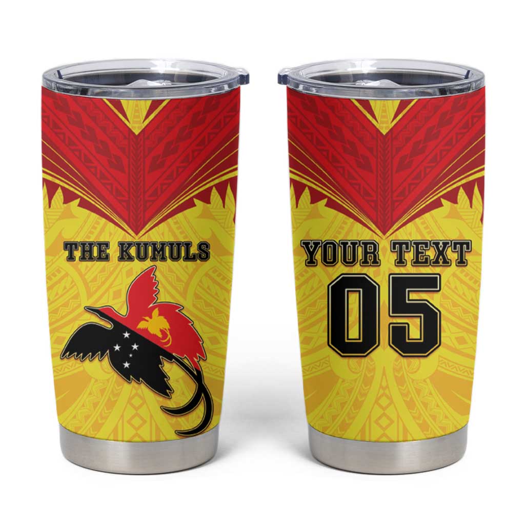 Papua New Guinea Rugby Custom Tumbler Cup Kumuls Heritage LT05 Yellow - Polynesian Pride