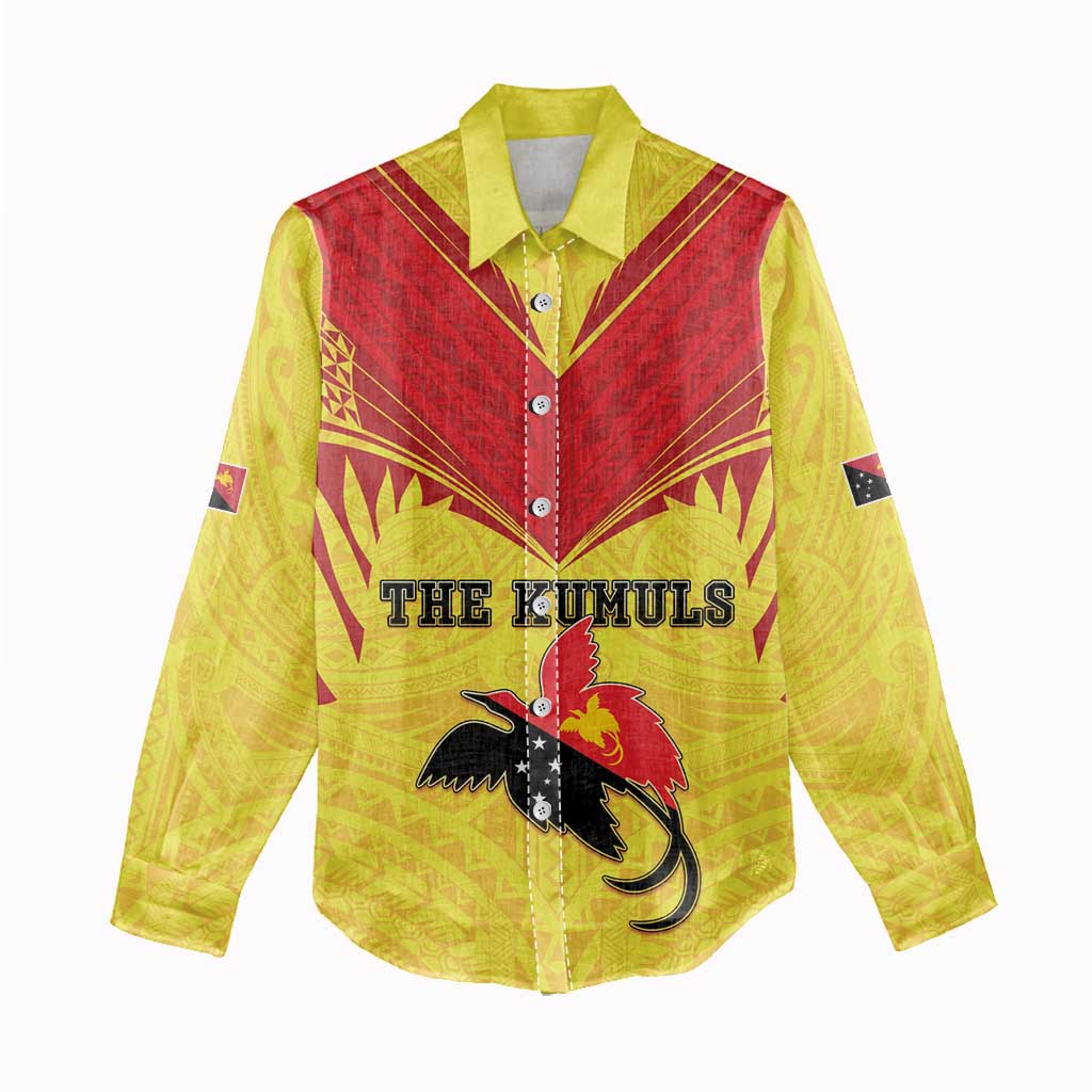 Papua New Guinea Rugby Custom Women Casual Shirt Kumuls Heritage LT05 - Polynesian Pride