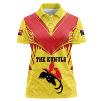 Papua New Guinea Rugby Custom Women Polo Shirt Kumuls Heritage LT05 Female Yellow - Polynesian Pride