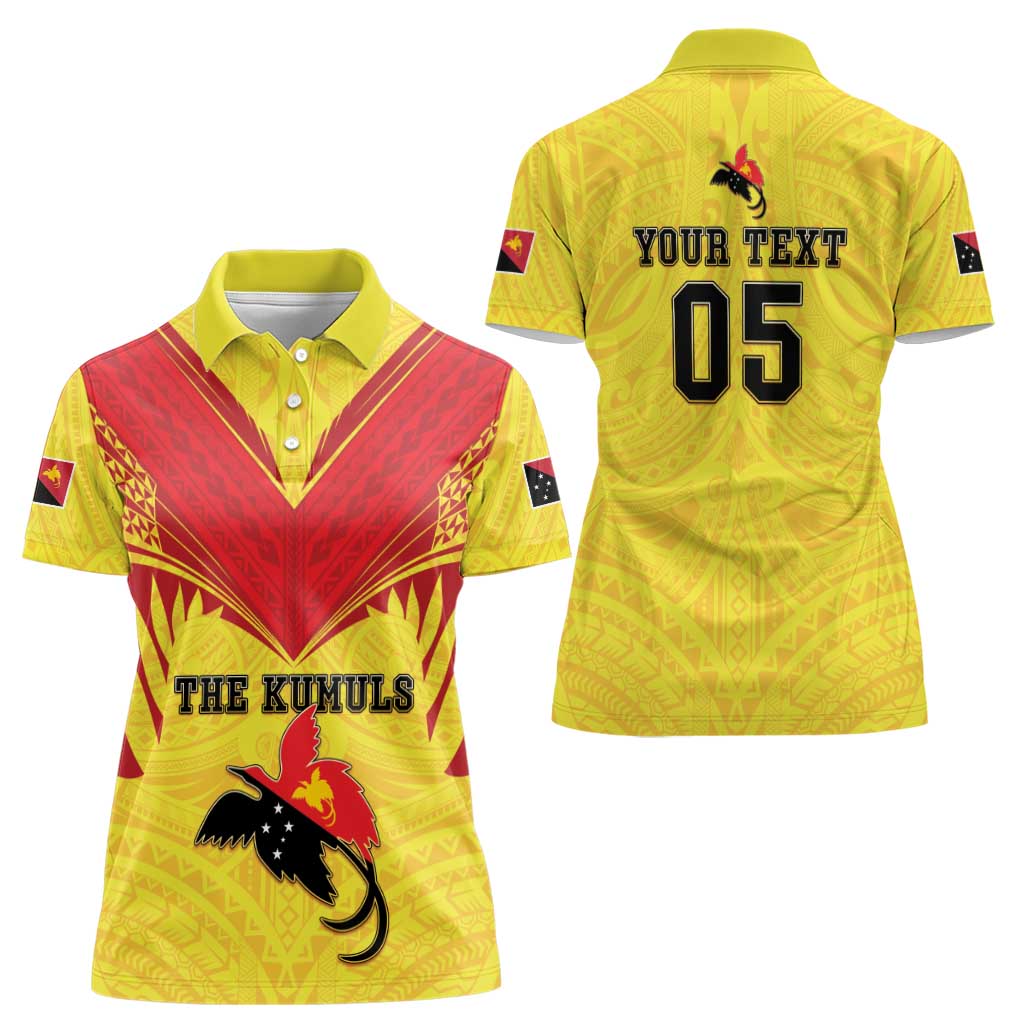 Papua New Guinea Rugby Custom Women Polo Shirt Kumuls Heritage LT05 - Polynesian Pride