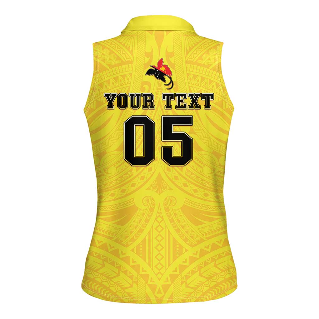 Papua New Guinea Rugby Custom Women Sleeveless Polo Shirt Kumuls Heritage LT05 - Polynesian Pride