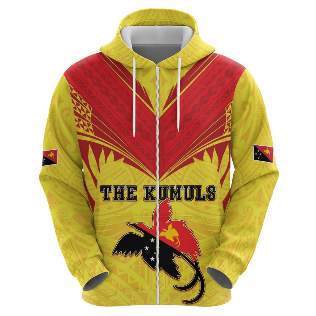 Papua New Guinea Rugby Custom Zip Hoodie Kumuls Heritage LT05 - Polynesian Pride