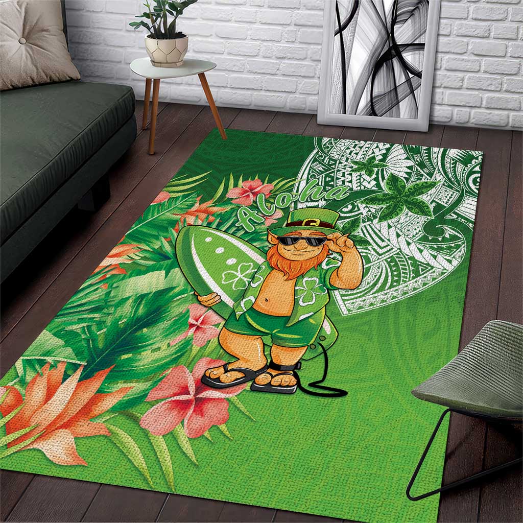 Aloha Hawaii St Patrick's Day Area Rug Polynesian Style