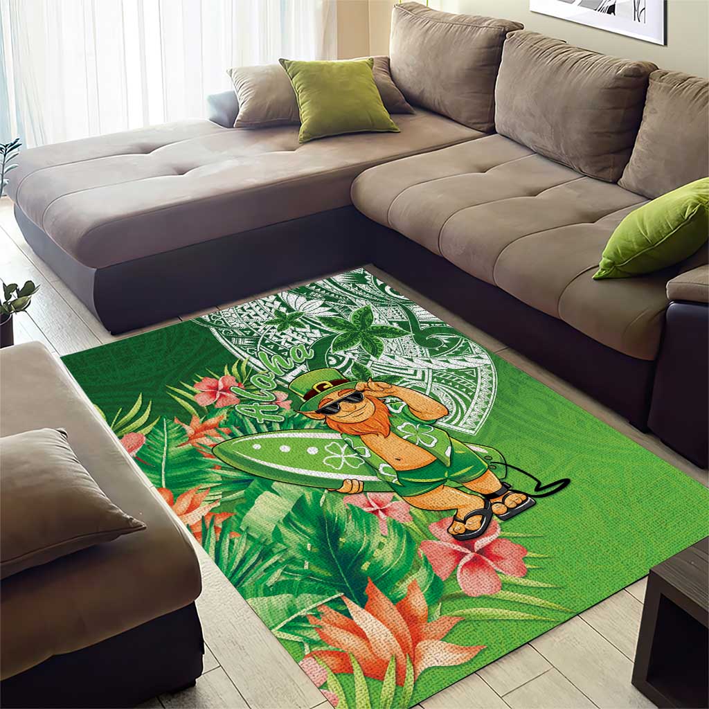 Aloha Hawaii St Patrick's Day Area Rug Polynesian Style