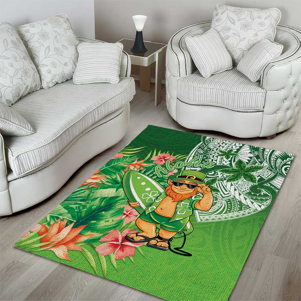 Aloha Hawaii St Patrick's Day Area Rug Polynesian Style