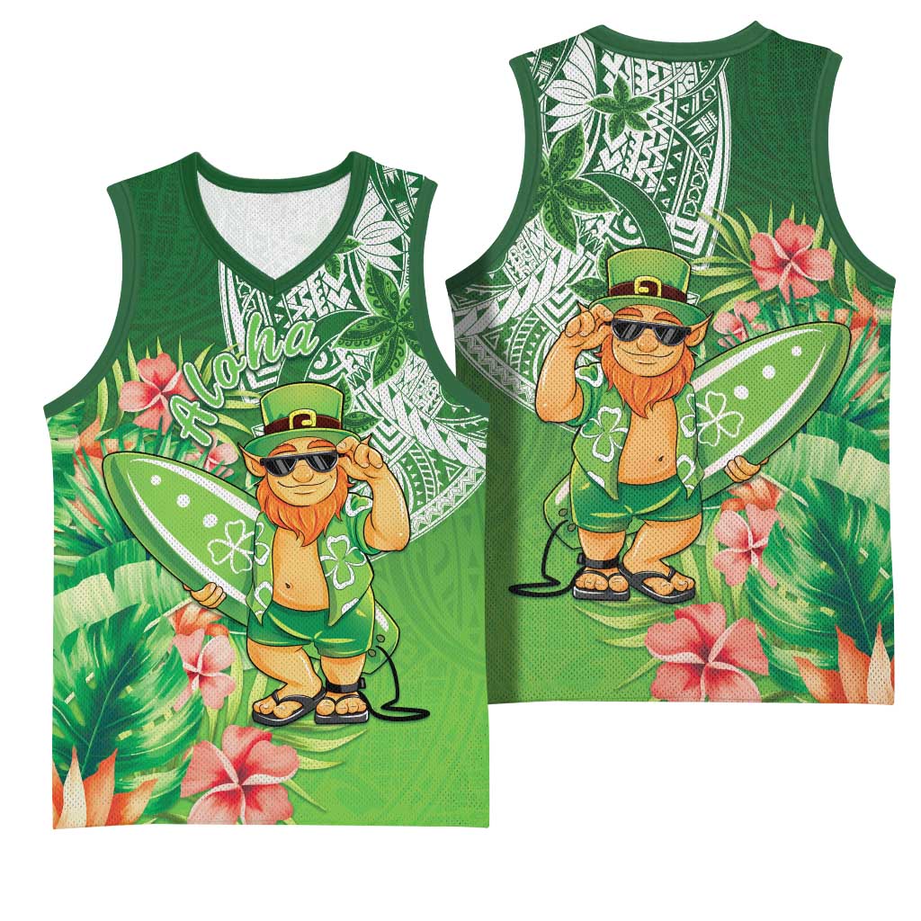 Aloha Hawaii St Patrick's Day Basketball Jersey Polynesian Style LT05 - Polynesian Pride