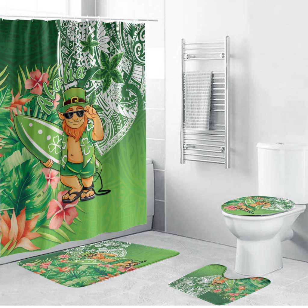 Aloha Hawaii St Patrick's Day Bathroom Set Polynesian Style LT05 Bathroom Set (4 pcs) Green - Polynesian Pride