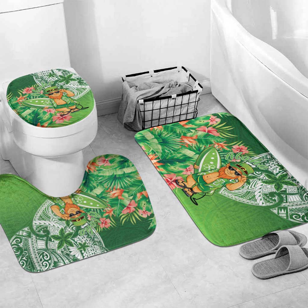 Aloha Hawaii St Patrick's Day Bathroom Set Polynesian Style LT05 Mat Set Only (3 pcs) One Size Green - Polynesian Pride