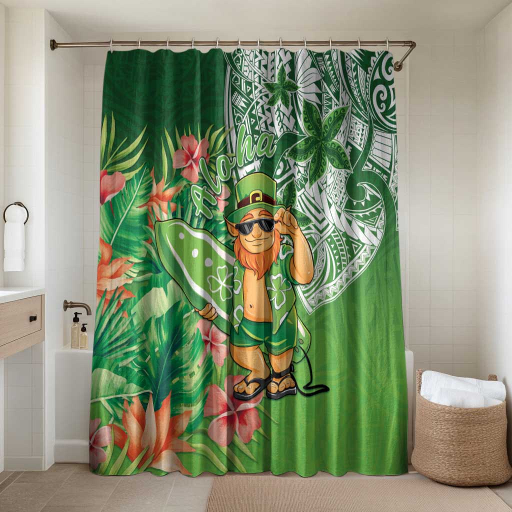 Aloha Hawaii St Patrick's Day Bathroom Set Polynesian Style LT05 Shower Curtain Only Green - Polynesian Pride