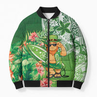 Aloha Hawaii St Patrick's Day Bomber Puffer Jacket Polynesian Style LT05 Unisex Green - Polynesian Pride