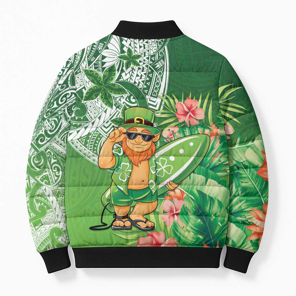 Aloha Hawaii St Patrick's Day Bomber Puffer Jacket Polynesian Style LT05 - Polynesian Pride