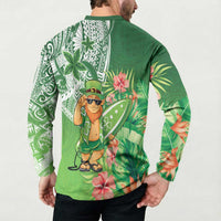 Aloha Hawaii St Patrick's Day Button Sweatshirt Polynesian Style LT05 - Polynesian Pride