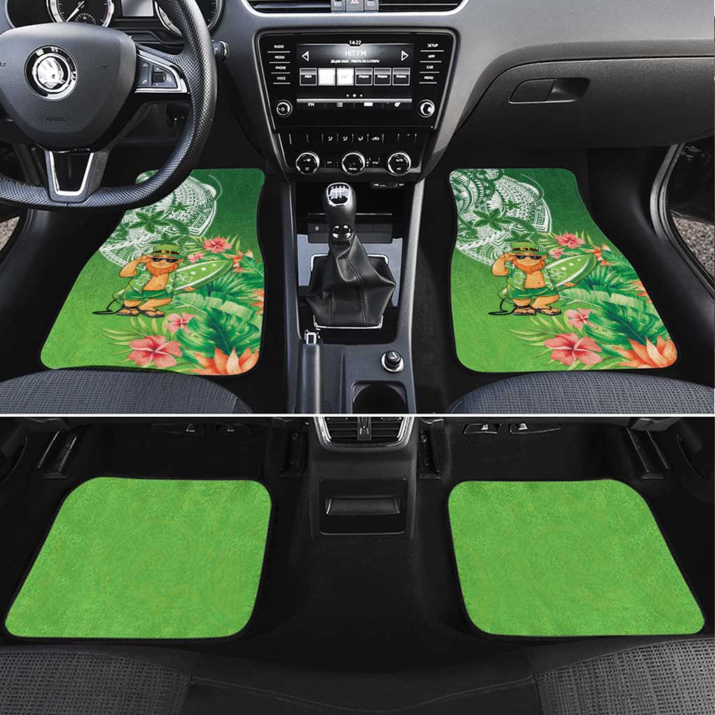 Aloha Hawaii St Patrick's Day Car Mats Polynesian Style LT05 Set 4pcs Green - Polynesian Pride
