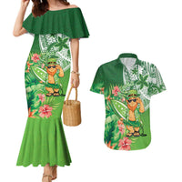 Aloha Hawaii St Patrick's Day Couples Matching Mermaid Dress and Hawaiian Shirt Polynesian Style LT05 Green - Polynesian Pride