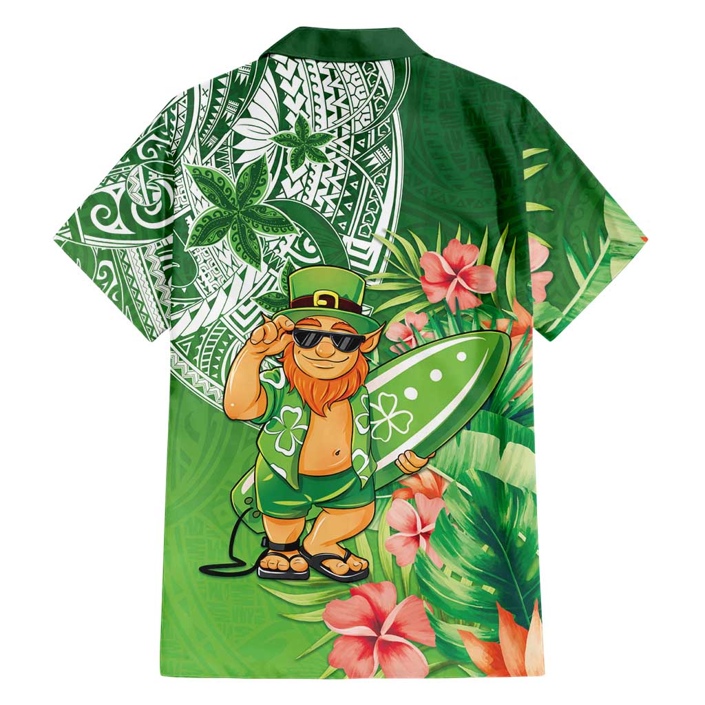 Aloha Hawaii St Patrick's Day Family Matching Long Sleeve Bodycon Dress and Hawaiian Shirt Polynesian Style