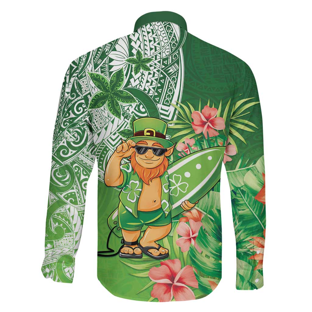 Aloha Hawaii St Patrick's Day Family Matching Long Sleeve Bodycon Dress and Hawaiian Shirt Polynesian Style
