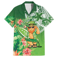 Aloha Hawaii St Patrick's Day Family Matching Short Sleeve Bodycon Dress and Hawaiian Shirt Polynesian Style