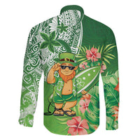Aloha Hawaii St Patrick's Day Family Matching Summer Maxi Dress and Hawaiian Shirt Polynesian Style