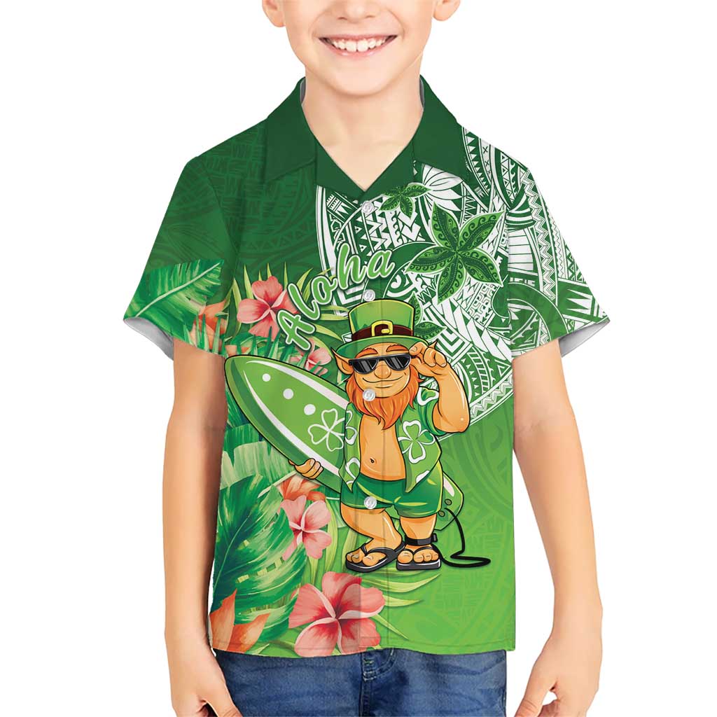 Aloha Hawaii St Patrick's Day Family Matching Summer Maxi Dress and Hawaiian Shirt Polynesian Style