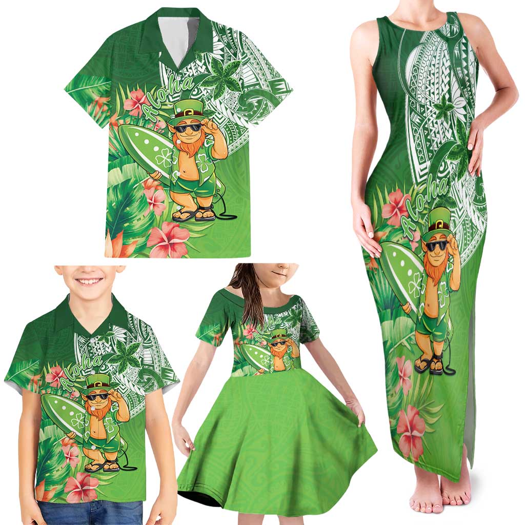 Aloha Hawaii St Patrick's Day Family Matching Tank Maxi Dress and Hawaiian Shirt Polynesian Style LT05 - Polynesian Pride