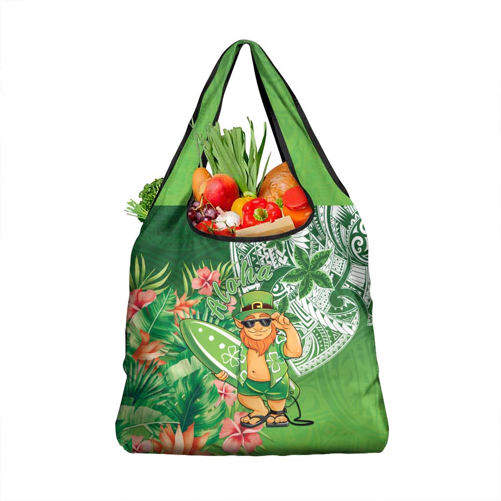 Aloha Hawaii St Patrick's Day Grocery Bag Polynesian Style LT05 1-pack One Size Green - Polynesian Pride