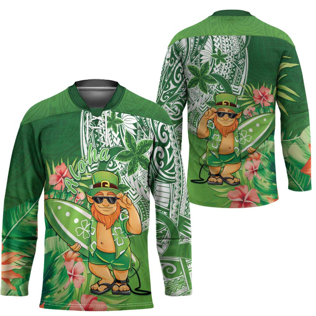 Aloha Hawaii St Patrick's Day Hockey Jersey Polynesian Style LT05 - Polynesian Pride