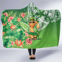 Aloha Hawaii St Patrick's Day Hooded Blanket Polynesian Style LT05 One Size Green - Polynesian Pride