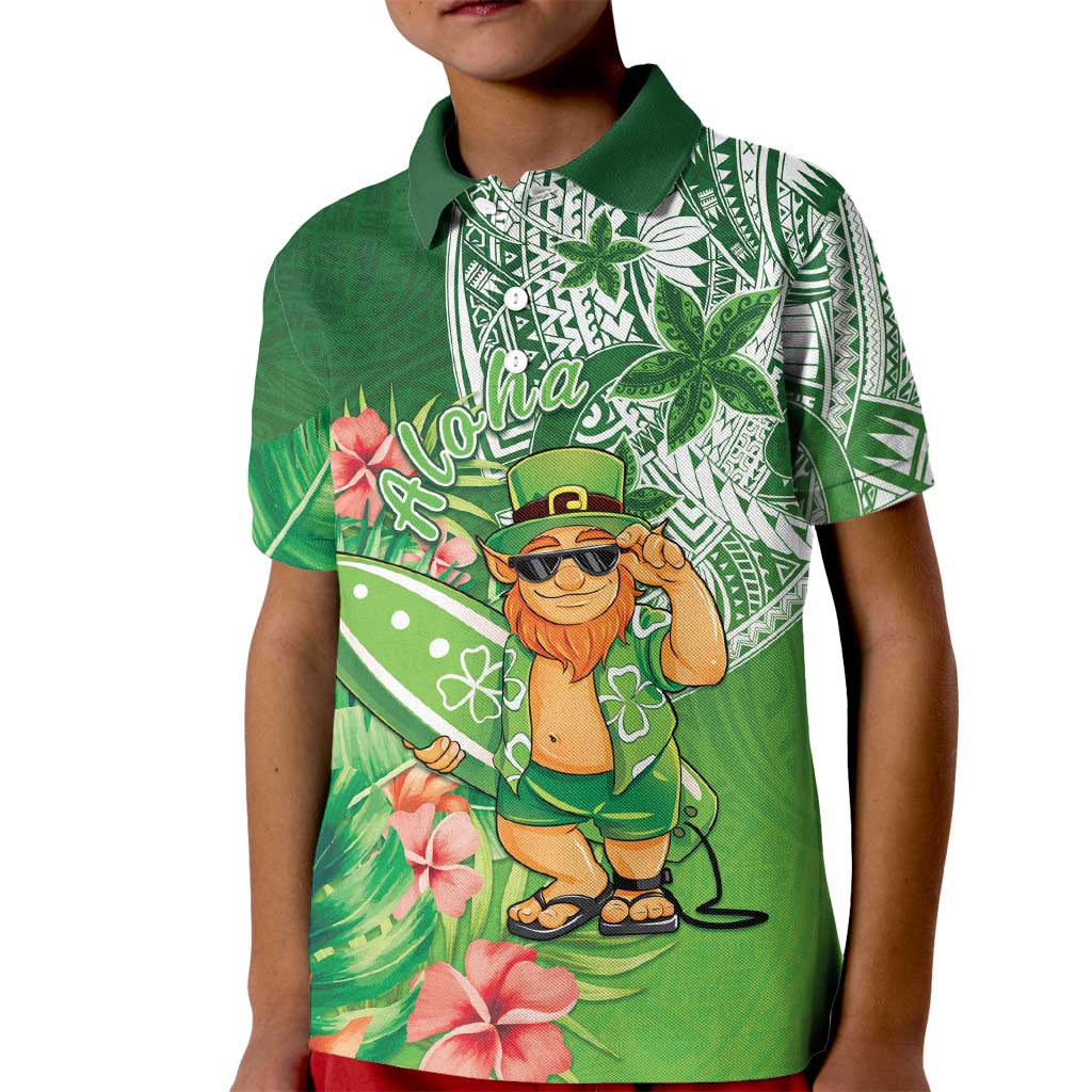Aloha Hawaii St Patrick's Day Kid Polo Shirt Polynesian Style