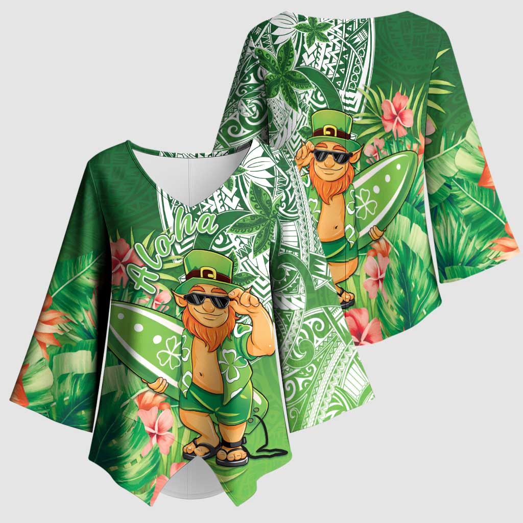 Aloha Hawaii St Patrick's Day Kimono Sleeve Blouse Polynesian Style LT05 - Polynesian Pride