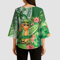Aloha Hawaii St Patrick's Day Kimono Sleeve Blouse Polynesian Style LT05 - Polynesian Pride
