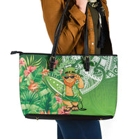 Aloha Hawaii St Patrick's Day Leather Tote Bag Polynesian Style LT05 - Polynesian Pride