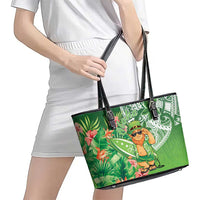 Aloha Hawaii St Patrick's Day Leather Tote Bag Polynesian Style LT05 - Polynesian Pride