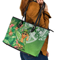Aloha Hawaii St Patrick's Day Leather Tote Bag Polynesian Style LT05 - Polynesian Pride