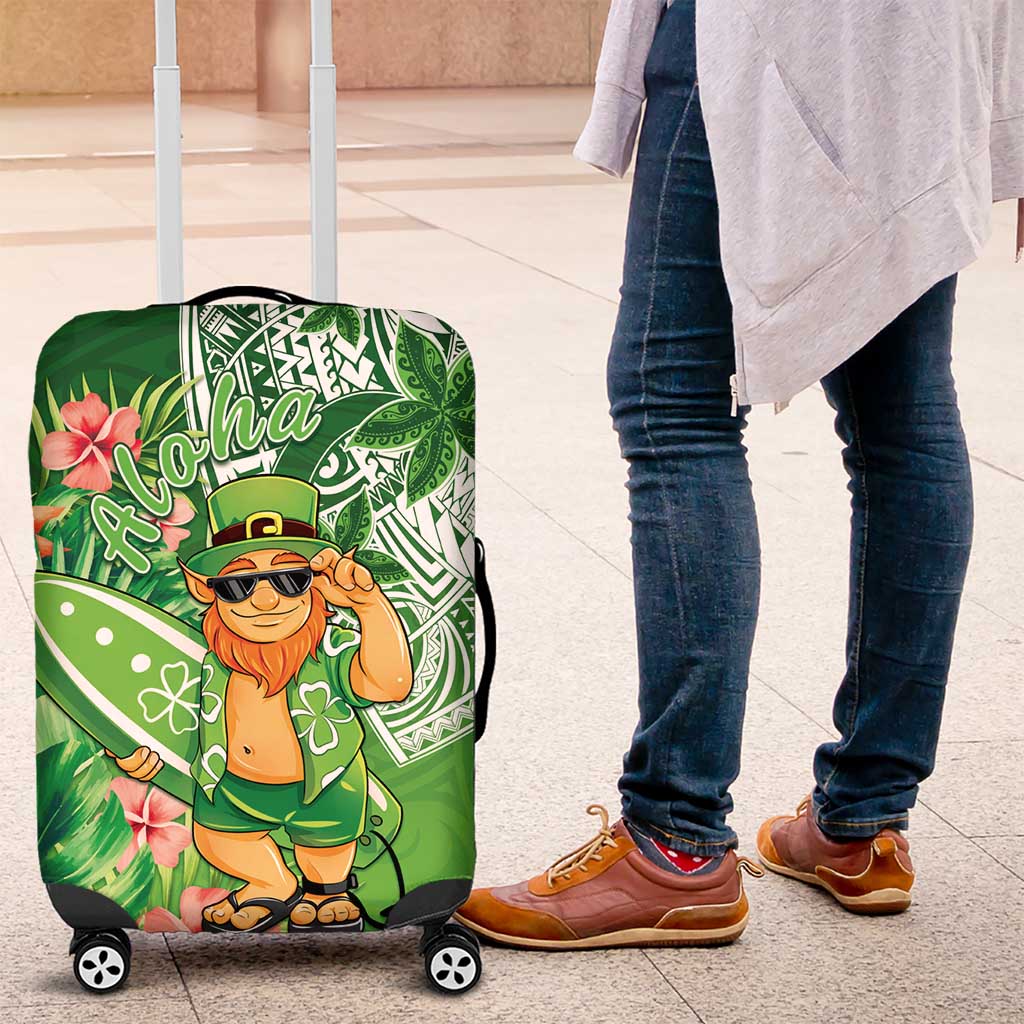 Aloha Hawaii St Patrick's Day Luggage Cover Polynesian Style LT05 Green - Polynesian Pride