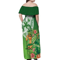 Aloha Hawaii St Patrick's Day Off Shoulder Maxi Dress Polynesian Style LT05 - Polynesian Pride
