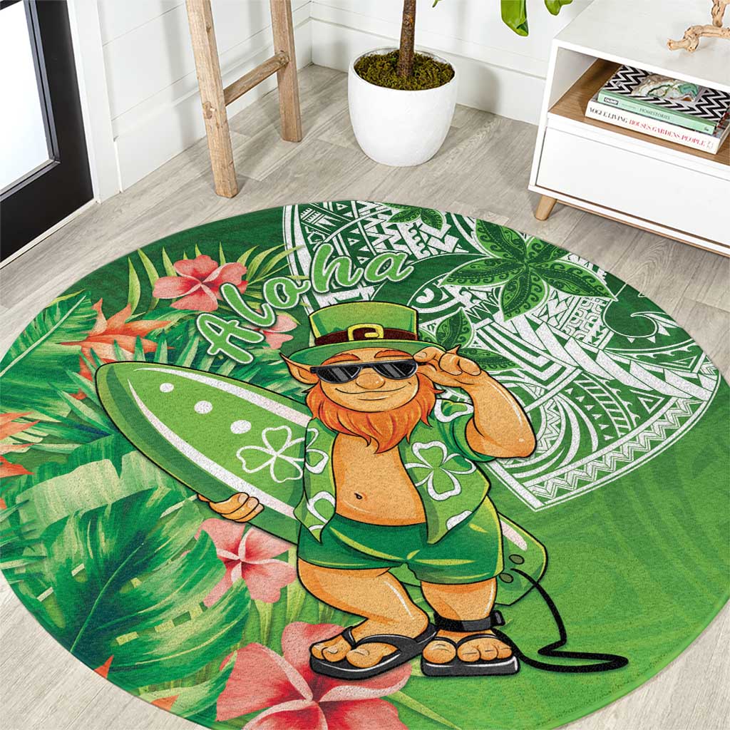Aloha Hawaii St Patrick's Day Round Carpet Polynesian Style LT05 Green - Polynesian Pride