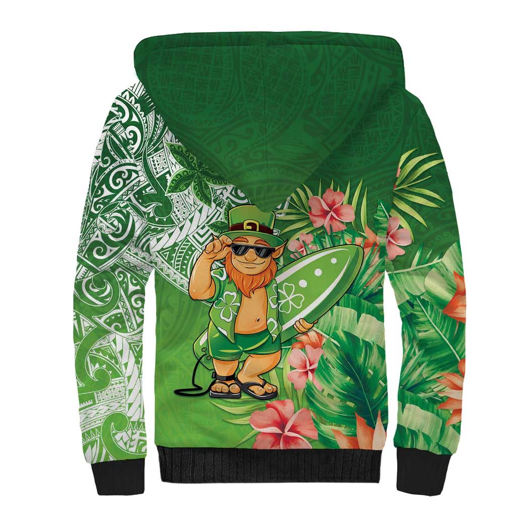 Aloha Hawaii St Patrick's Day Sherpa Hoodie Polynesian Style LT05 - Polynesian Pride