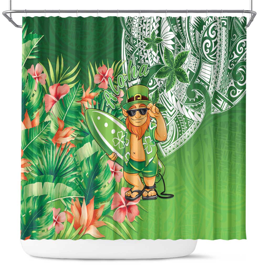 Aloha Hawaii St Patrick's Day Shower Curtain Polynesian Style LT05 Green - Polynesian Pride