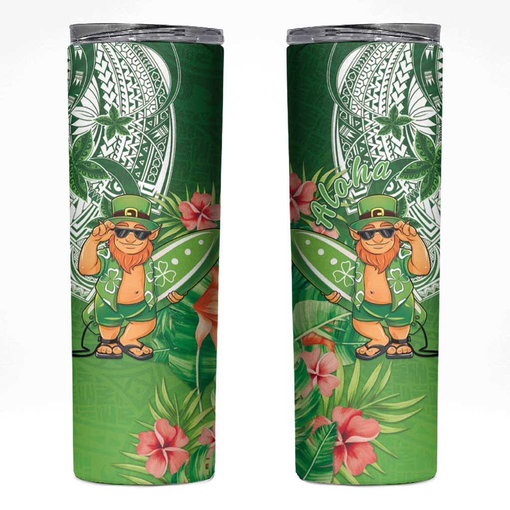 Aloha Hawaii St Patrick's Day Skinny Tumbler Polynesian Style LT05 Green - Polynesian Pride