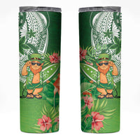Aloha Hawaii St Patrick's Day Skinny Tumbler Polynesian Style LT05 Green - Polynesian Pride
