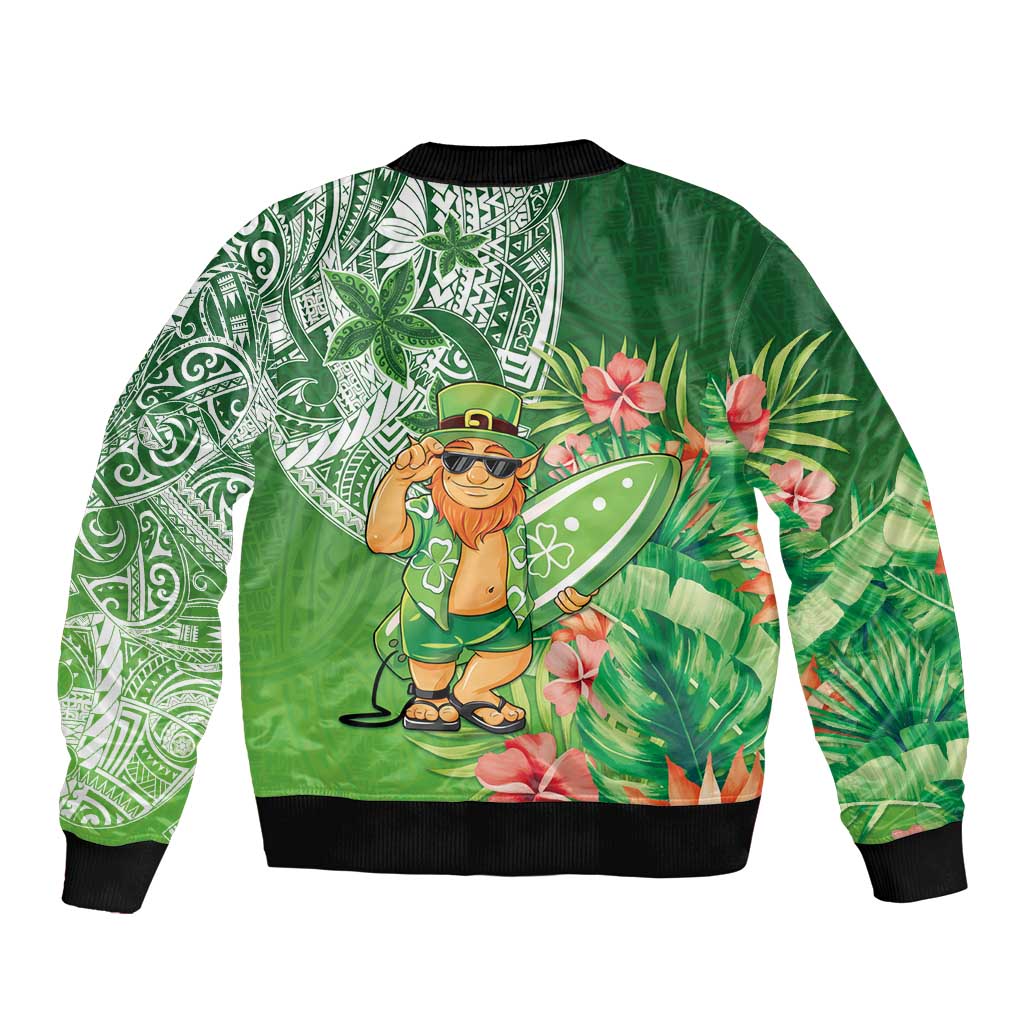 Aloha Hawaii St Patrick's Day Sleeve Zip Bomber Jacket Polynesian Style LT05 - Polynesian Pride