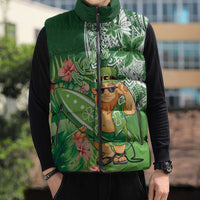 Aloha Hawaii St Patrick's Day Sleeveless Puffer Jacket Polynesian Style LT05 - Polynesian Pride