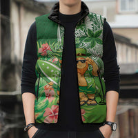 Aloha Hawaii St Patrick's Day Sleeveless Puffer Jacket Polynesian Style LT05 - Polynesian Pride