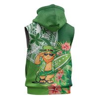 Aloha Hawaii St Patrick's Day Sleeveless Zip Hoodie Polynesian Style