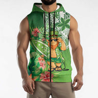 Aloha Hawaii St Patrick's Day Sleeveless Zip Hoodie Polynesian Style