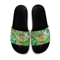 Aloha Hawaii St Patrick's Day Slide Sandals Polynesian Style LT05 Green - Polynesian Pride