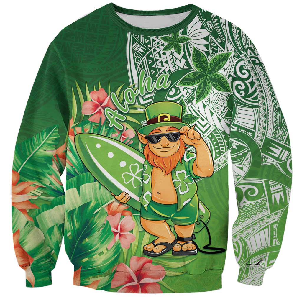 Aloha Hawaii St Patrick's Day Sweatshirt Polynesian Style LT05 Unisex Green - Polynesian Pride
